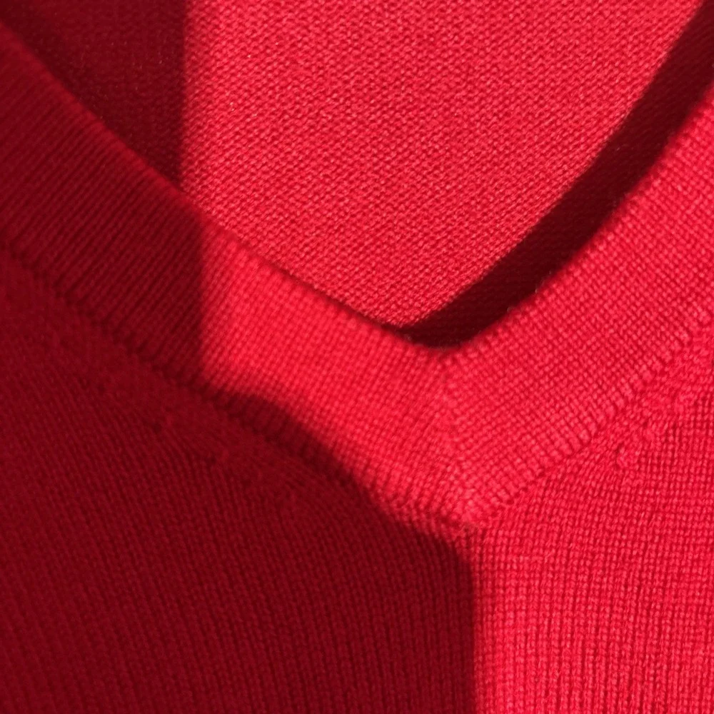 Brooks Brothers Men's Red Extra Fine Italian Merino Wool Blend Sweater‎ Sz M